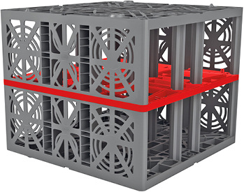 <p>
</p>

<p>
<span class="GVAbbildungszahl">4</span>
 138 EcoBloc-Inspect-Module wurden innerhalb eines Tages vor Ort zu einem einlagigen Blockverbund von 18,4 × 4,8 m montiert. Definierte Anschlussflächen mit den gängigen Rohrdimensionen DN 100, 150 und 200 erleichtern die Positionierung und Montage von Zu- und Ablauf. 
</p> - © Graf

