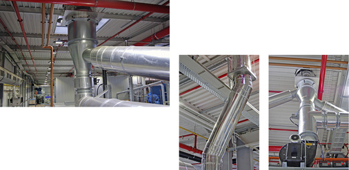 
3
 Verrohrung über der Prozessanlage: Bei der Leitungsführung und der Dachdurchdringung mussten die vorhandene Technik und Lichtkuppeln berücksichtigt werden. 



