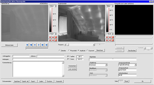 <p>
</p>

<p>
<span class="GVAbbildungszahl">8</span>
 Auswertungsprogramme vereinfachen die IR-Bildauswertung bei der aktiven Thermografie, etwa von Bilderserien. 
</p> - © Georg Dittié / InfraTec

