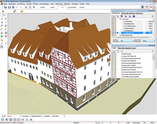 <p>
</p>

<p>
<span class="GVAbbildungszahl">4</span>
 … liefern 3D-Gebäudemodeller auch 2D-Pläne oder 3D-Gebäudeansichten. 
</p> - © BKI

