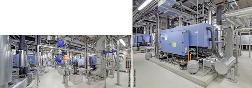 
2
 Technikraum im „Das Gerber“. Wassergekühlte Kaltwassererzeuger mit geregelten Schraubenverdichtern. 
