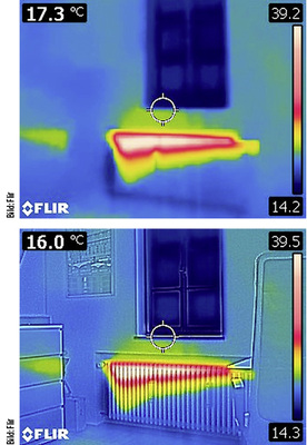 <p>
<span class="GVAbbildungszahl">9</span>
 Zusatzfunktionen, wie die intelligente Überlagerung von visuellem und IR-Bild, verbessern den Kontrast und die Orientierung im Bild (IR-Auflösung 80 × 60, ohne / mit MSX, Flir). 
</p>