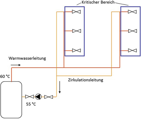



2
 Trinkwarmwassersystem: Insbesondere durch die Erfassung der verbrauchten Warmwassermenge entstehen zwangsläufig kritische Bereiche mit günstigen Bedingungen für eine Legionellenvermehrung. 







