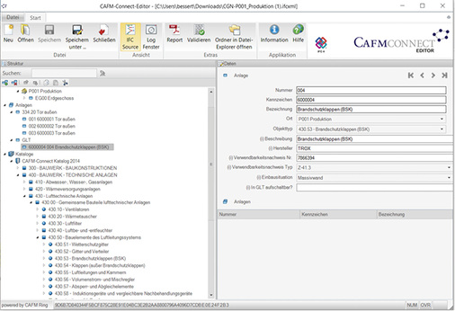 



4
 Allgemeiner Aufbau eines Klassifizierungskatalogs mit BIM zu technischen Anlagen am Beispiel „Bauelemente des Lüftungsleitungssystems“ (links) und die Beschreibung einer Brandschutzklappe auf Basis der Attribute, die im Klassifizierungskatalog zu diesem Bauteiltyp hinterlegt sind (rechts). Zu jedem Bauteiltyp gibt es eine Anzahl an Attributen, die eine korrekte Beschreibung des konkreten Bauteils im Gebäude ermöglicht. Zukünftiger Standard hierfür wird die VDI-Richtlinie 2552 Blatt 9. 
