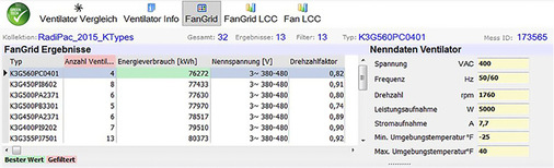 
4
 Die Ergebnisliste gibt einen Überblick über verschiedene FanGrid-Kombinationen und deren Energieverbrauch. 



