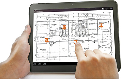 
8
 Pinnadeln symbolisieren Baumängel mit unterschiedlichem Bearbeitungsstand, die mit Detailinformationen hinterlegt sind. 




