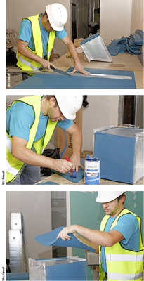 
3
 Die kaltgehenden Zuluftkanäle wurden zur Verhinderung von Tauwasser und Energieverlusten mit 25 mm starken Platten gedämmt. Auf den warmgehenden Abluftkanälen kamen 19 mm dicke Platten zum Einsatz. 
