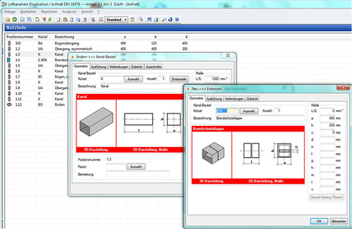 



11
 Produkt-Datenbanken ermöglichen die Auswahl konkreter Kanalbauteile, bei denen alle technischen Parameter hinterlegt sind. 

