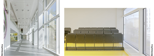 <p>
<span class="GVAbbildungszahl">4</span>
 Bodengleicher Einbau der Unterflurkonvektoren im Foyer und um 10 cm erhöhter Einbau (bündig mit der Unterkante der Verglasung) in einem Unterrichtsraum. 
</p>