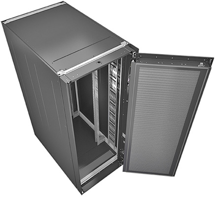 



3
 Die „Vertiv Knürr DCD Cooling Door“ sitzt an Serverschränken an Stelle der gewöhnlichen Rücktür. Durch den integrierte Luft/Wasser-Wärmeübertrager können bis zu 50 kW ohne zusätzlich Lüfter abgeführt werden. 
