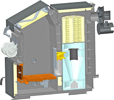 <p>
<span class="GVAbbildungszahl">3</span>
 Prototyp des LEVS-Kessels mit den Modulen Verbrennungsluftzuführung, Zyklonbrennkammer und Nachbehandlungsstufe. 
</p>
<p>
</p> - © IBP
 
3
 Prototyp des LEVS-Kessels mit den Modulen Verbrennungsluftzuführung, Zyklonbrennkammer und Nachbehandlungsstufe.