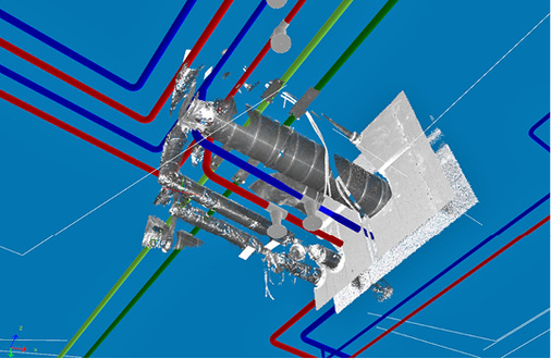 <p>
</p>

<p>
<span class="GVAbbildungszahl">9</span>
 Auch für „As-Built-Dokumentationen“ von Leitungsführungen, Durchdringungen oder Abschottungen wird die 3D-Scantechnik im TGA-Bereich häufig eingesetzt. 
</p> - © BKR Ingenieurbüro

