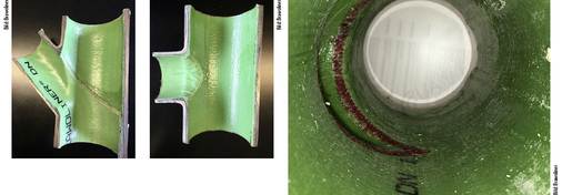 
7
 Optionen zur Einbindung von Anschlüssen und Abzweigen: überlappender Einbau (links), plangefräster Übergang (Mitte) und Anschlussmanschette (rechts). 
