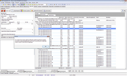 



7
 … und über Sortierfunktionen können übersichtliche Listen der Bauteile und Fenster generiert werden. 

