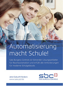 <p>
</p>

<p>
<span class="GVAbbildungszahl">7</span>
 „Automatisierungssysteme für Schulgebäude“: Auf 

<a href="http://www.automatisierung-macht-schule.de" target="_blank" >www.automatisierung-macht-schule.de</a>

kann ein Schulbaupaket inklusive der Broschüre kostenlos angefordert werden. 
</p> - © SBC Deutschland

