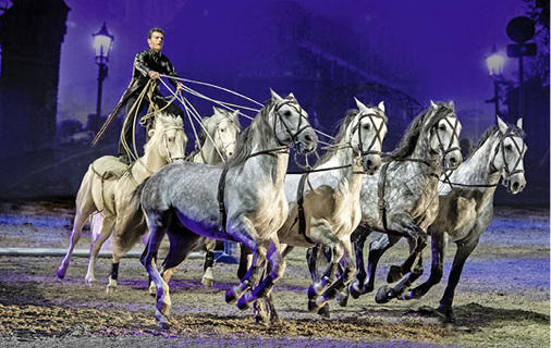



2
 Apassionata setzt mit aufwendiger Bühnentechnik und Choreografie Pferde mal rasant, mal berührend in Szene. 

