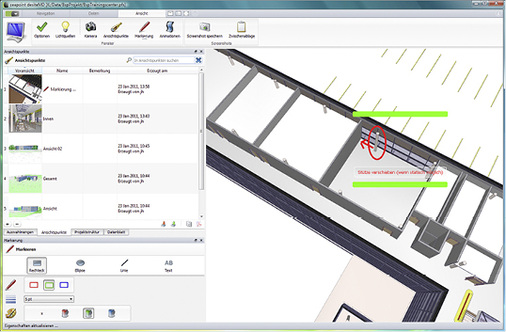 <p>
</p>

<p>
<span class="GVAbbildungszahl">8</span>
 Markierte Fehler und Kollisionspunkte können inklusive Screenshot an die jeweils zuständigen Projektpartner als Arbeitsanweisung versendet werden. 
</p> - © Ceapoint

