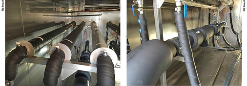 <p>
<span class="GVAbbildungszahl">5</span>
 Testaufbau: Die Prüfkörper in der Klimakammer. Neben geraden Rohrleitungen wurden auch komplexere Anlagen mit Bogen, Flanschen und T-Stücken geprüft. 
</p> 
5
 Testaufbau: Die Prüfkörper in der Klimakammer. Neben geraden Rohrleitungen wurden auch komplexere Anlagen mit Bogen, Flanschen und T-Stücken geprüft.