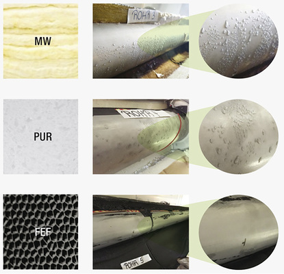 



7
 Oberflächen der Rohrleitungen nach dem Abnehmen der Dämmungen. 
