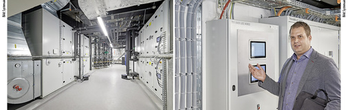
4
 Blick in eine der beiden von Systemair ausgelegten und inklusive Steuerung realisierten Lüftungszentralen. Für Mario Widmer, Systemair-Geschäftsführer Schweiz, war nicht zuletzt die Vernetzung der Lüftungs- und Brandschutzfunktionalitäten inklusive RDA-Technik in einer übergreifenden Steuerung eine der wesentlichen Herausforderungen des Großprojekts. 
