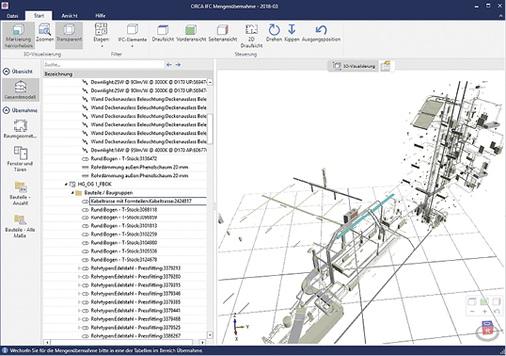 <p>
</p>

<p>
<span class="GVAbbildungszahl">2</span>
 Der IFC-Import von BIM-Modellen verspricht mehr Transparenz und Sicherheit bei der Massen-, Mengen- und Kostenermittlung. 
</p> - © ORCA Software

