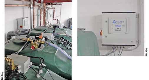 <p>
<span class="GVAbbildungszahl">3</span>
 Grauwasseranlage PowerClear MC 5000 mit vollautomatischer Steuerung mit drei 3000-l-Behältern zur Aufstellung innerhalb von Gebäuden. Kapazität: Bereitstellung von 5000 l Betriebswasser pro Tag. 
</p>