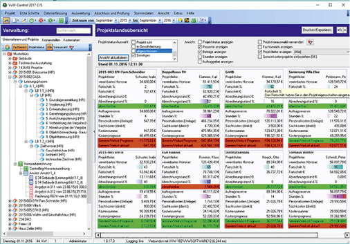 <p>
</p>

<p>
<span class="GVAbbildungszahl">3</span>
 Übersichten vereinfachen das projektübergreifende Controlling von Projektständen. 
</p> - © Weise Software

