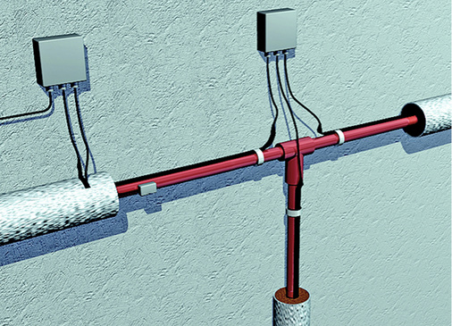 <p>
</p>

<p>
<span class="GVAbbildungszahl">3</span>
 Das AEG-Heizband SLH, im Bild als Rohbegleitheizung eingesetzt, besteht aus zwei parallel geführten Kupferleitern, die durch ein Kunststoff-Halbleiterelement getrennt sind. Der Widerstand der Halbleiter-matrix ist temperaturabhängig. Durch diese Selbstlimitierung reagiert die Heizleitung an jedem Punkt auf örtliche Temperaturunterschiede. Die Isolierung und das Schutzgeflecht sorgen für höchste Sicherheit, der Außenmantel ist UV-beständig. Erhältlich ist das AEG-Heizband SLH mit 10, 15, und 25 W/m Heizleistung. 
</p> - © AEG Haustechnik

