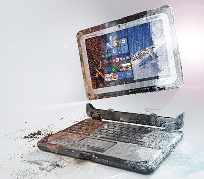 



4
 Das Leichtmetallgehäuse ist stoßgeschützt, staubdicht und spritzwassergeschützt, Schnitt-stellen sind durch Gummiabdeckungen abgedichtet. 
