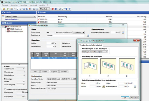 



7
 … über an den VdZ-Verfahren A und B angelehnte Berechnungsprogramme mit detaillierter raumweiser Heizlastberechnung und Rohrnetzerfassung … 
