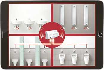 



2
 Als Beitrag zur Trinkwasserhygiene, der Wirtschaftlichkeit und einfachen Wartung, wurden alle Entnahmestellen an Waschtischen, Duschen und Urinalen mit elektronischen Armaturen ausge-stattet und über das Schell Wassermanagement-System SWS vernetzt. Das SWS in 3,5 min erklärt: 

www.bit.ly/tga1067

