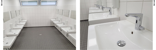 
3
 Mit puristischem Design passt die elektronische Waschtisch-Armatur Xeris E-T perfekt ins neue Waschraum-Ambiente. Sie zeichnet sich durch berührungslose Bedienung, hohen Warmwasserkomfort sowie maximale Sicherheit aus. 
