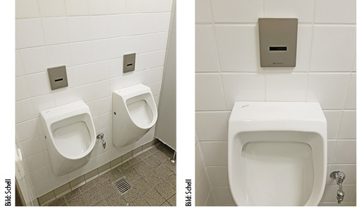 
7
 Urinalanlage mit der berührungslosen Steuerung Edition E. 
