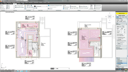 



9
 Dialogfenster mit detaillierten Einstellungen ermöglichen auch eine rationelle Auslegung von Fußbodenheizungen. 
