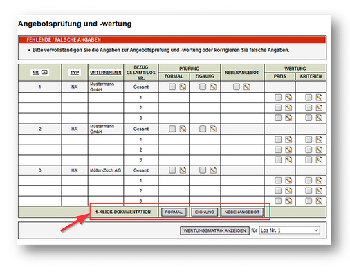 



5
 Automatische Prüfungen sorgen dafür, dass Fehler im Vergabeverfahren, etwa bei der Angebotsprüfung und -wertung, vermieden werden. 

