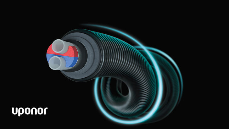 Das 600 Meter umfassende Nahwärmenetz wurde mit dem Rohrsystem Uponor Ecoflex VIP umgesetzt, das besonders gute Dämmeigenschaften bietet. Das 600 Meter umfassende Nahwärmenetz wurde mit dem Rohrsystem Uponor Ecoflex VIP umgesetzt, das besonders gute Dämmeigenschaften bietet.