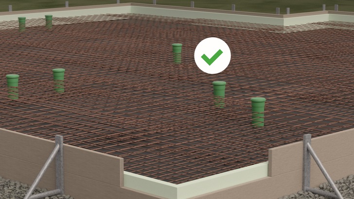 Neu: Abdichten mit Dallmer Bitumenmanschette Vollständiges Gießen der Bodenplatte möglich, keine Aussparung in der Bodenplatte notwendig