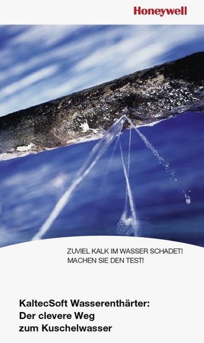 Honeywell-Prospekt “KaltecSoft Wasserenthärter: Der clevere Weg zum Kuschelwasser“. (Quelle: Honeywell)