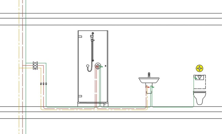 Bild 5 In einer Nutzereinheit mit zeitweisem Leerstand (z.B. Hotelzimmer) wird der Wasseraustausch in der Kaltwasserinstallation mit einem automatisierten System — z.B. der Betätigungsplatte Visign for care mit Viega Hygiene+ Funktion — abgesichert. - Viega