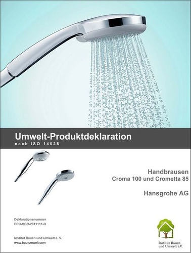 Download: Kurzfassung der Umwelt-Produktdeklaration für Handbrausen. - Hansgrohe - © Hansgrohe
Download: Kurzfassung der Umwelt-Produktdeklaration für Handbrausen. - Hansgrohe - © Hansgrohe