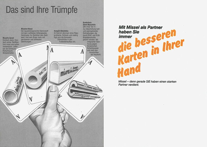 Broschüre von 1987: bewährte Missel-Produkte im Überblick. - Missel - © Missel
Broschüre von 1987: bewährte Missel-Produkte im Überblick. - Missel - © Missel
