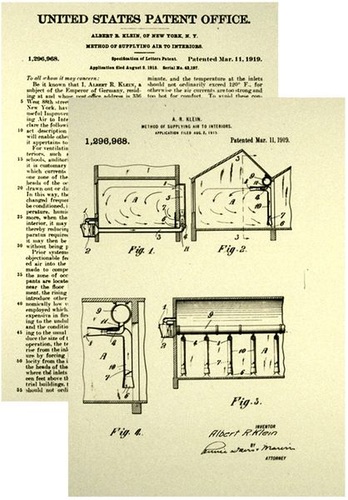 Originalpatent für eine Induktions-Klimaanlage 1915/19. - LTG - © LTG
