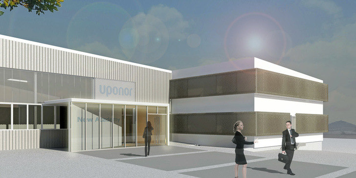 Die neue Uponor Academy in Haßfurt entsteht im ehemaligen Logistikzentrum des Unternehmens. - Uponor