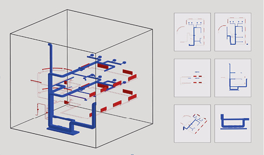Vor allem bei Änderungen reduzieren automatische Planableitungen aus dem 3D-Modell den Arbeitsaufwand und Fehlerquellen.