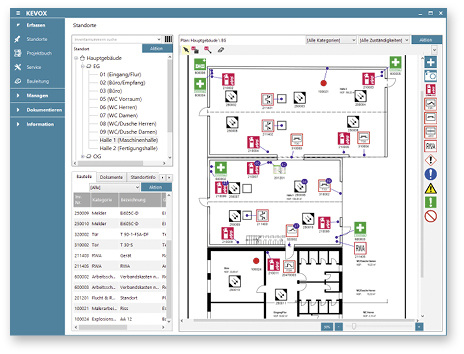 <p>&nbsp;</p>

<p>Alle Informationen zum Bauteil, wie Prüfintervalle, Gefährdungsbeurteilungen, Kontrolltermine, Zulassungserklärungen, Montageanleitungen oder Produktinformationen können hinterlegt und per Fingertip auf ein Symbol aufgerufen werden.</p> - © Kevox