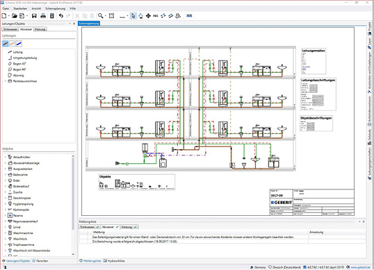 Vor allem auf Fachhandwerker zugeschnittene produktspezifische Berechnungs-programme generieren neben Schema- und Montageplänen auch detaillierte Stücklisten.
