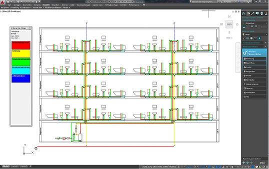 Unterschiedliche Leitungsarten erkennt die Software automatisch und stellt sie im Schemaplan entsprechend dar.
