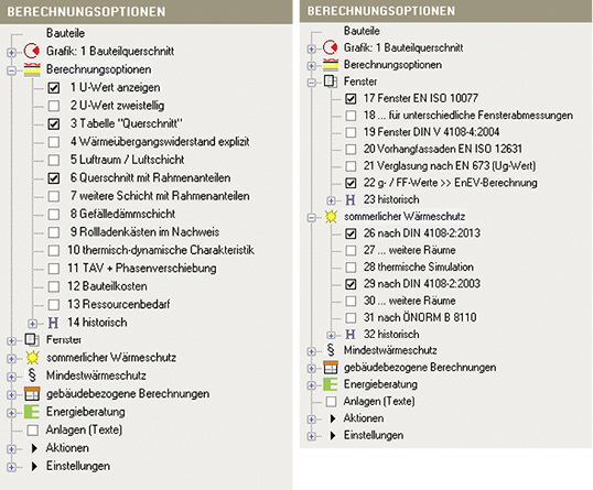 Unterschiede gibt es bei der Berücksichtigung von Bauteilen, bei den Berechnungsoptionen … - © Kern Ingenieurkonzepte