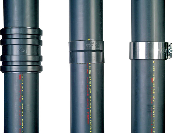 Sanit: Friaphon-Verbindungstechniken Stecken, ­Kleben, Spannverbinder.