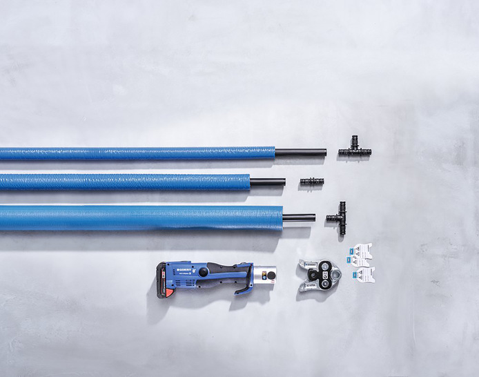 Geberit: Mepla-Systemrohr vorgedämmt.